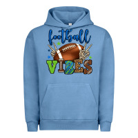 Pigment Pebble Blue Football vibes green and blue Urban Hoodie - HowdyJamesFarm