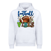 White Football vibes green and blue Urban Hoodie - HowdyJamesFarm
