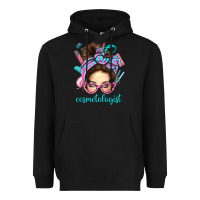 Black Messy Bun Cosmetologist Bbs Heavyweight Hoodie - BundleAndBundleShop