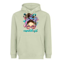 Matcha Messy Bun Cosmetologist Bbs Heavyweight Hoodie - BundleAndBundleShop