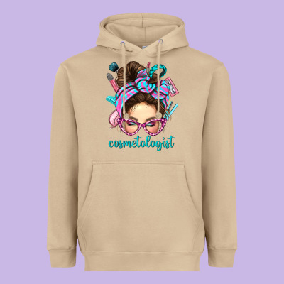 Messy Bun Cosmetologist Bbs Heavyweight Hoodie Designed By Bundleandbundleshop