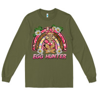 Army Green easter pink camouflage egg hunter  bunny rainbow Long Sleeve Tee - BarkalooDesign