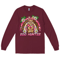 Burgundy easter pink camouflage egg hunter  bunny rainbow Long Sleeve Tee - BarkalooDesign