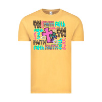 Vintage Mustard faith with cross Vintage Tee - AdoDesignShop
