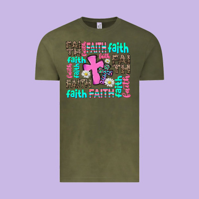 Faith With Cross Vintage Tee Designed By Adodesignshop
