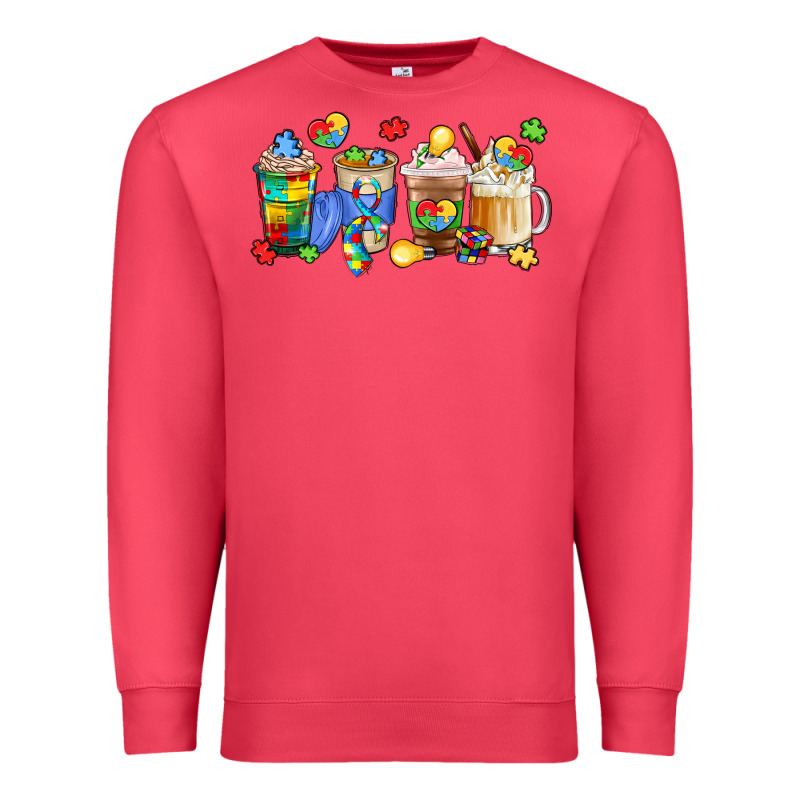 Image Title Puzzlethemed Beverages And Accessories Premium Sweatshirt by LillyAllenDesigns | Teevron