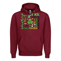 Burgundy st. patricks day Zipper Hoodie - MaliasSmallBusiness