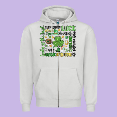 St. Patricks Day Zipper Hoodie Designed By Maliassmallbusiness