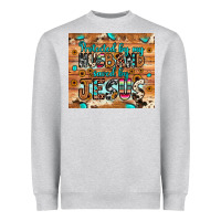 Heather Grey protected husband saved by jesus Heavyweight Sweatshirt - JahusDesignShop