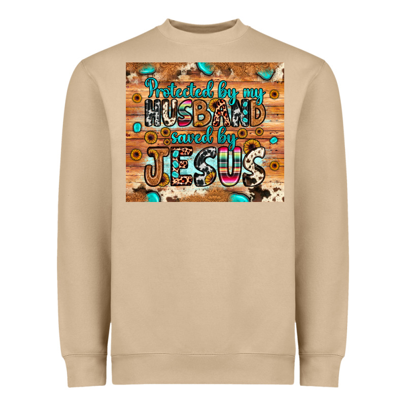 Protected Husband Saved By Jesus Heavyweight Sweatshirt by JahusDesignShop | Teevron