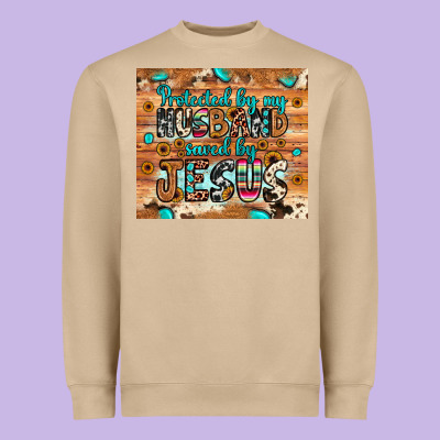 Protected Husband Saved By Jesus Heavyweight Sweatshirt Designed By Jahusdesignshop