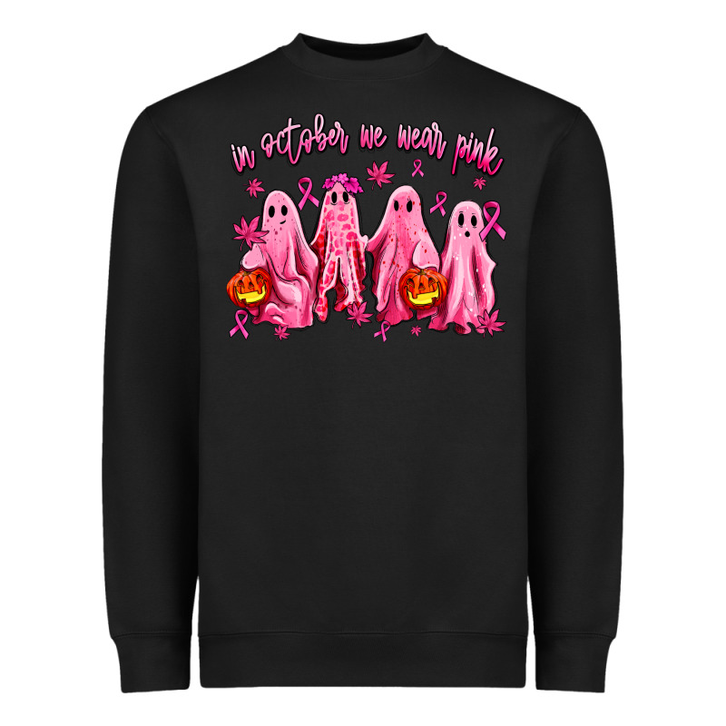 In October We Wear Pink Ghosts Heavyweight Sweatshirt by AdoDesignShop | Teevron