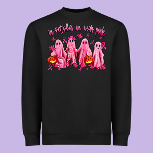 In October We Wear Pink Ghosts Heavyweight Sweatshirt Designed By Adodesignshop