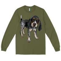 Army Green bluetick coonhound Long Sleeve Tee - LillyAllenDesigns