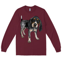 Burgundy bluetick coonhound Long Sleeve Tee - LillyAllenDesigns