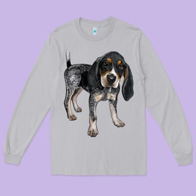 Bluetick Coonhound Long Sleeve Tee Designed By Lillyallendesigns