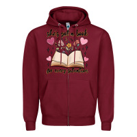 Burgundy she's got a book for every situation Zipper Hoodie - MaliasSmallBusiness