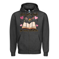 Charcoal Heather she's got a book for every situation Zipper Hoodie - MaliasSmallBusiness