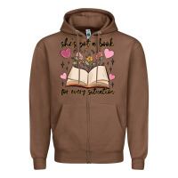 Chestnut she's got a book for every situation Zipper Hoodie - MaliasSmallBusiness