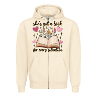 Sandshell she's got a book for every situation Zipper Hoodie - MaliasSmallBusiness