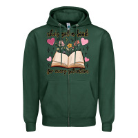 Sports Green she's got a book for every situation Zipper Hoodie - MaliasSmallBusiness