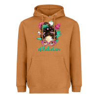 Meerkat Esthetician Messy Bun With Pink Leopard Glasses Bbs Heavyweight Hoodie - BundleAndBundleShop