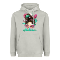 Moon Dust Esthetician Messy Bun With Pink Leopard Glasses Bbs Heavyweight Hoodie - BundleAndBundleShop