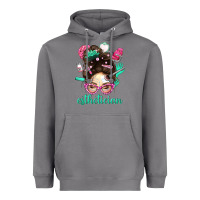 Storm Esthetician Messy Bun With Pink Leopard Glasses Bbs Heavyweight Hoodie - BundleAndBundleShop