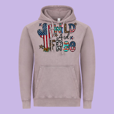 Wild And Free Vintage Hoodie Designed By Cowhidedigitalart
