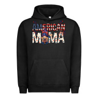Pigment Black American mama with gnome Mother's Day Urban Hoodie - HowdyJamesFarm