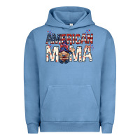 Pigment Pebble Blue American mama with gnome Mother's Day Urban Hoodie - HowdyJamesFarm