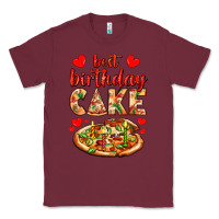 Burgundy best birthday cake pizza Classic Tee - AdoDesignShop