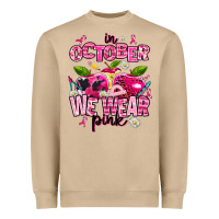 In October We Wear Pink Teachers Heavyweight Sweatshirt | Teevron
