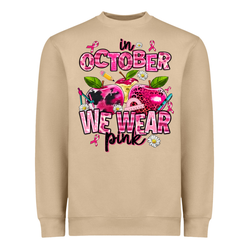 In October We Wear Pink Teachers Heavyweight Sweatshirt by AdoDesignShop | Teevron