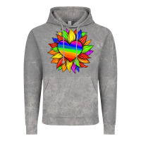 Cloud Rock lgbtq color heart and sunflower Vintage Hoodie - HRA Design Shop