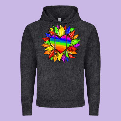 Lgbtq Color Heart And Sunflower Vintage Hoodie Designed By Hra Design Shop