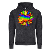 Vintage Black lgbtq color heart and sunflower Vintage Hoodie - HRA Design Shop