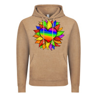 Vintage Coffee lgbtq color heart and sunflower Vintage Hoodie - HRA Design Shop