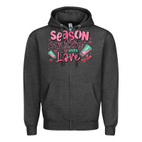 Charcoal Heather season everything with love Zipper Hoodie - MaliasSmallBusiness
