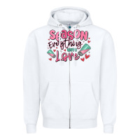 White season everything with love Zipper Hoodie - MaliasSmallBusiness