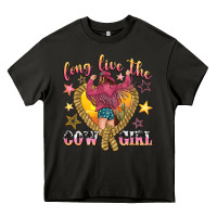 Asphalt long live the cowgirl Heavy Core Tee - texasbilliewilder