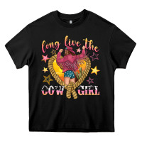 Black long live the cowgirl Heavy Core Tee - texasbilliewilder