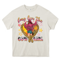 Cream long live the cowgirl Heavy Core Tee - texasbilliewilder