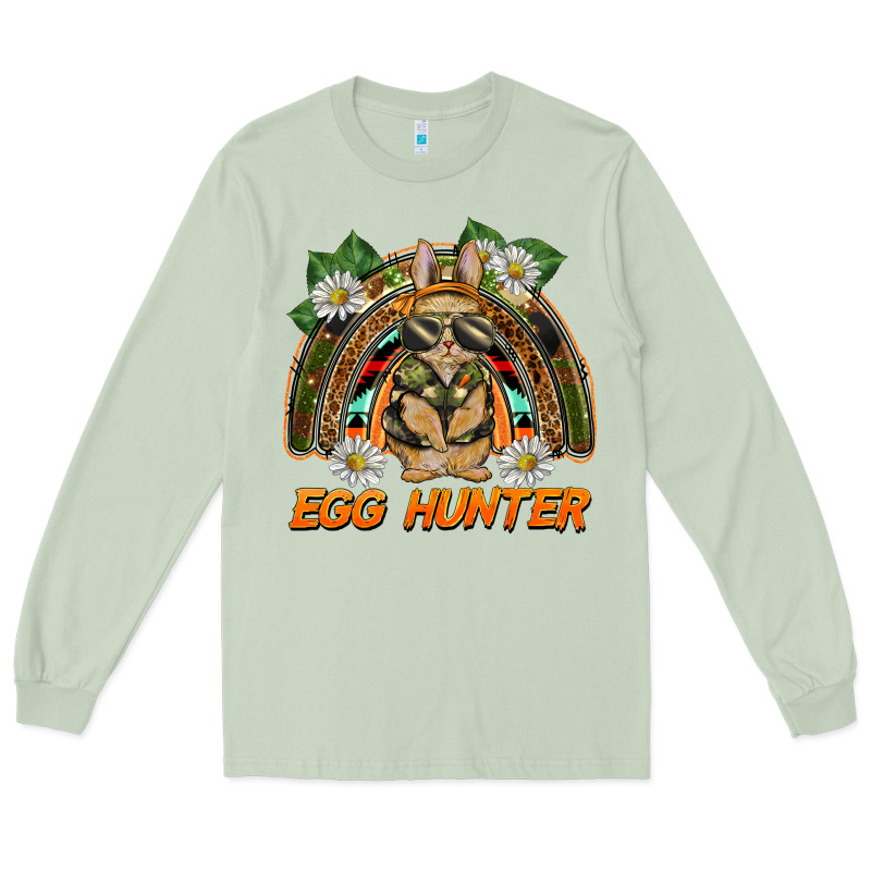 Easter Egg Hunter  Rabbit Rainbow Long Sleeve Tee by BarkalooDesign | Teevron