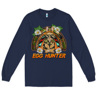 Navy easter egg hunter  rabbit rainbow Long Sleeve Tee - BarkalooDesign