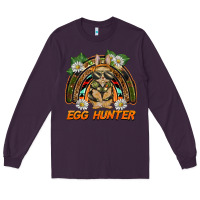 Plum easter egg hunter  rabbit rainbow Long Sleeve Tee - BarkalooDesign