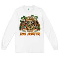 White easter egg hunter  rabbit rainbow Long Sleeve Tee - BarkalooDesign