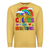 Antique Gold name vibrant positivity rainbow art Premium Sweatshirt - LillyAllenDesigns