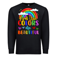 Black name vibrant positivity rainbow art Premium Sweatshirt - LillyAllenDesigns