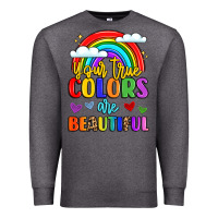 Charcoal Heather name vibrant positivity rainbow art Premium Sweatshirt - LillyAllenDesigns